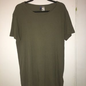 Olive extended length T-shirt
